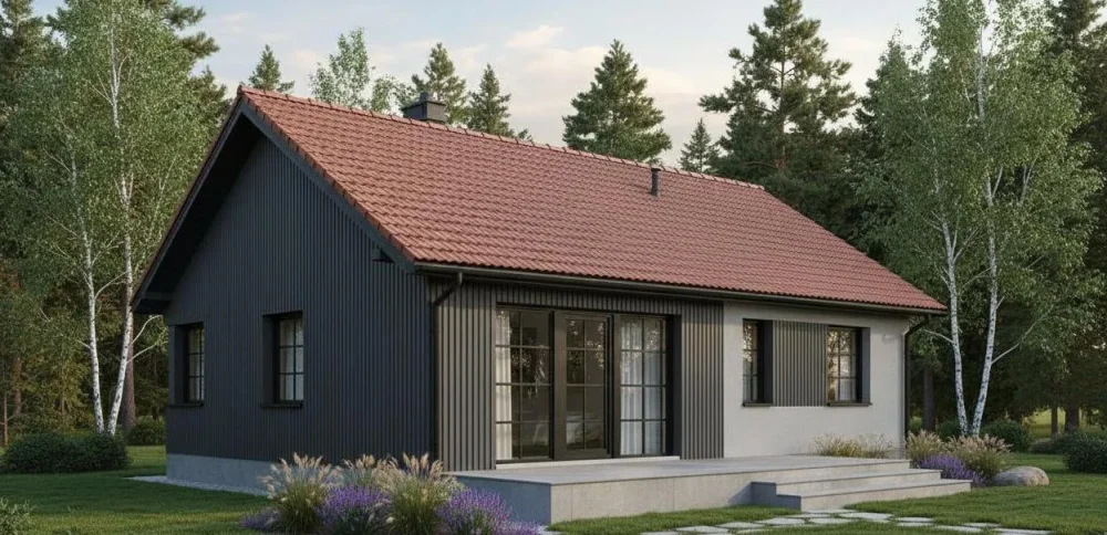 Проект Одноэтажный дом 11 на 11, 79 м2