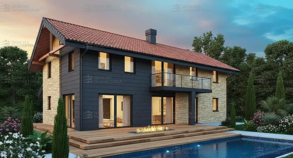 Проект Двухэтажный дом 16 на 12, 162 м2