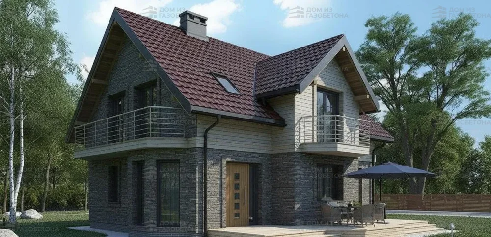 Проект Двухэтажный дом 12 на 11, 155 м2