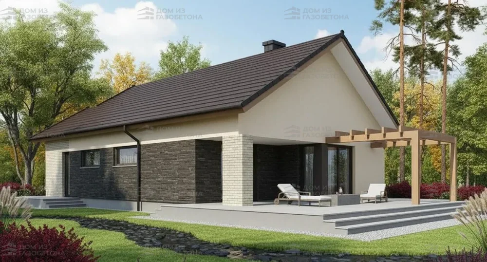 Проект Одноэтажный дом 11 на 18, 125 м2