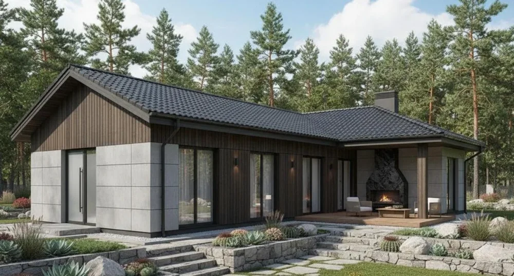 Проект Одноэтажный дом 13 на 17, 142 м2