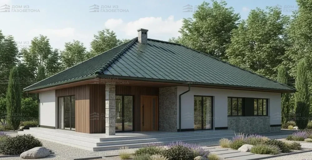 Проект Одноэтажный дом 15 на 17, 145 м2