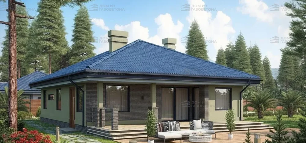 Проект Одноэтажный дом 15 на 11, 117 м2