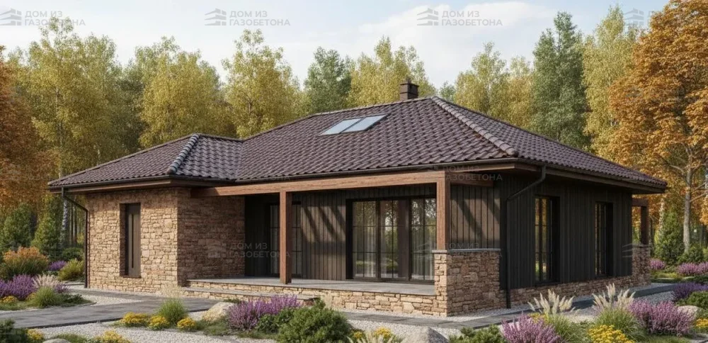 Проект Одноэтажный дом 19 на 12, 158 м2