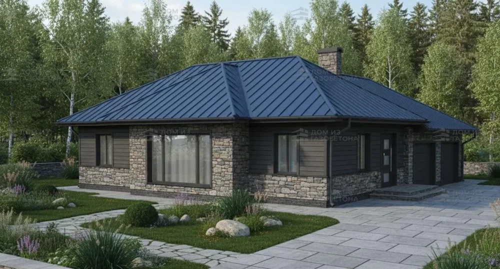 Проект Одноэтажный дом 11 на 19, 160 м2