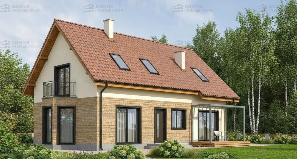 Проект Двухэтажный дом 14 на 8, 197 м2